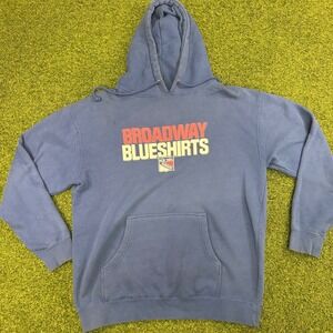 New York Rangers Broadway Blueshirts Hoodie Blue Men Large NHL Hockey Sweatshirt